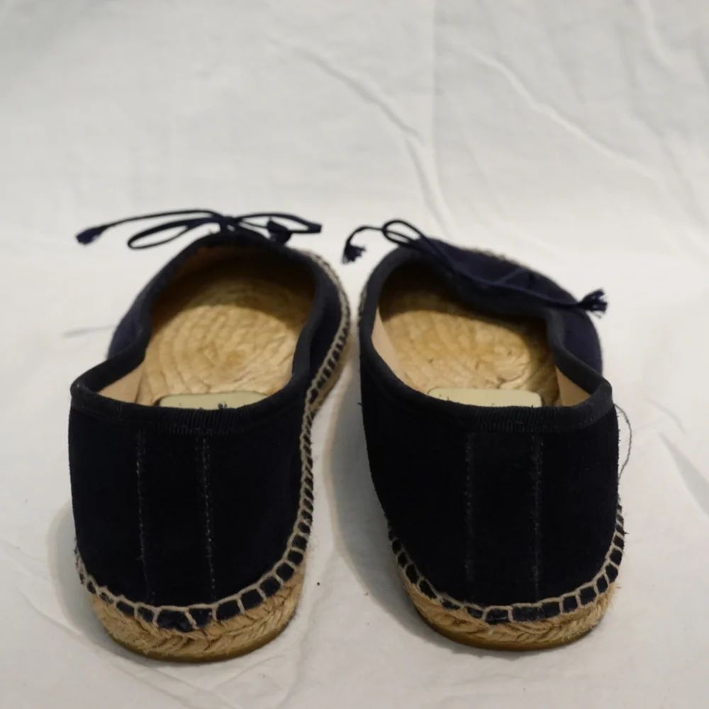 LA MAISON DE L'ESPADRILLE Navy Suede Ballet Flat Espadrille - France, size 39